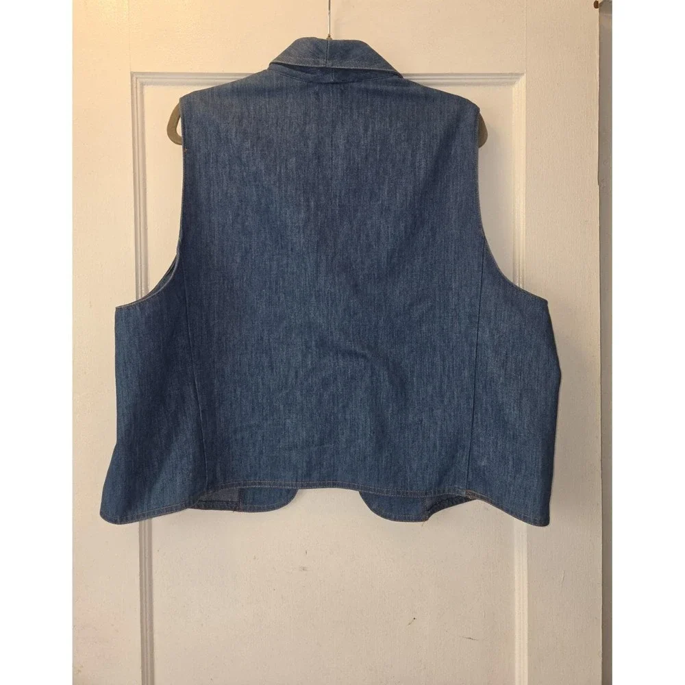 Vintage 70's Levi's Open Denim Vest.  Orange Tab. 46